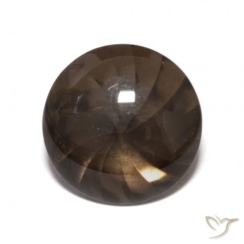 5.56ct طبيعي بنى العنبر كوارتز سموكى, دائري, شفاف