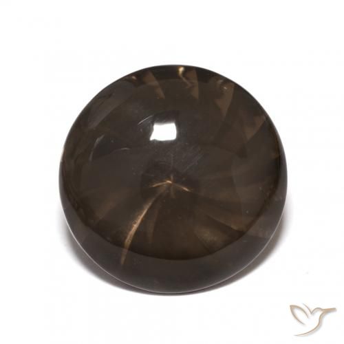5.14ct طبيعي بنى العنبر كوارتز سموكى, دائري, شفاف