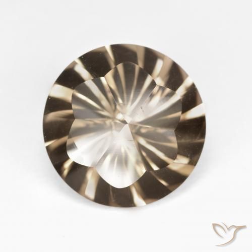 5.06ct طبيعي بنى فاتح-متوسط كوارتز سموكى, دائري, VVS