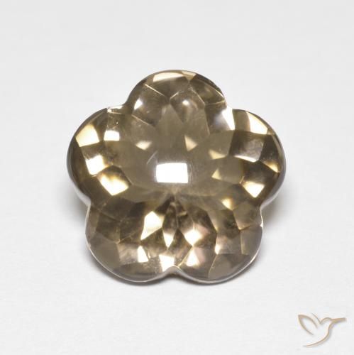 4.99ct طبيعي بنى دافئ كوارتز سموكى, قص وردة, شفاف