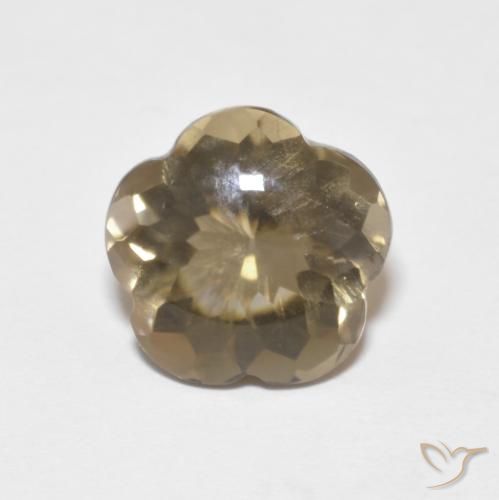 4.59ct طبيعي بنى التورتيا فاتح كوارتز سموكى, قص وردة, شفاف
