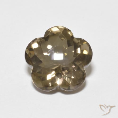 4.38ct طبيعي بنى التورتيا فاتح كوارتز سموكى, قص وردة, شفاف