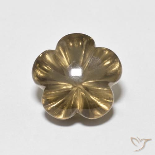 5.72ct طبيعي بنى متوسط كوارتز سموكى, قص وردة, شفاف