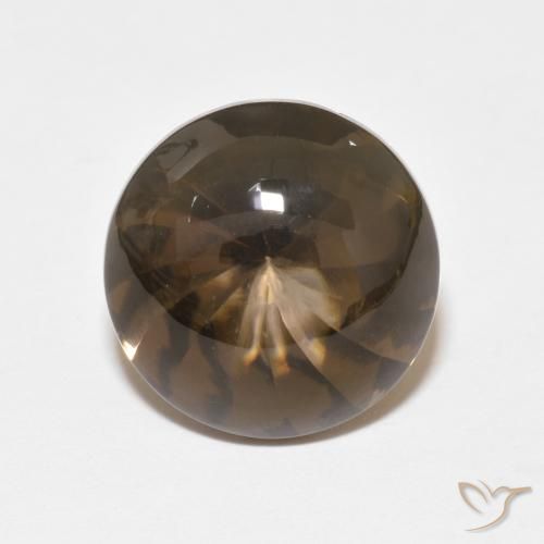 6.14ct طبيعي بنى متوسط كوارتز سموكى, دائري, شفاف