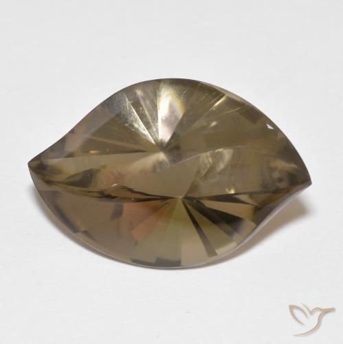 10.70ct طبيعي بنى دافئ كوارتز سموكى, ماركيز, شفاف