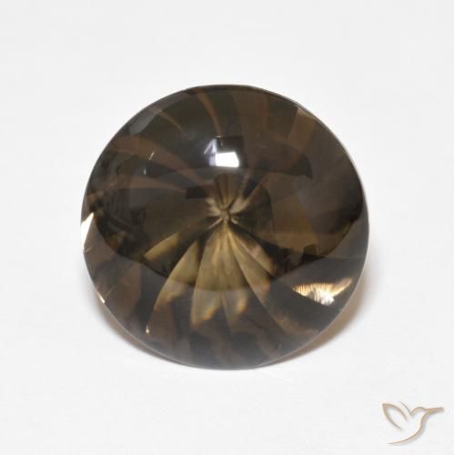 5.06ct طبيعي بنى خبز الزنجبيل كوارتز سموكى, دائري, شفاف
