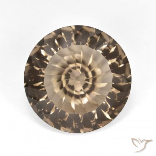 8.22ct طبيعي بنى خشبى كوارتز سموكى, دائري, VVS