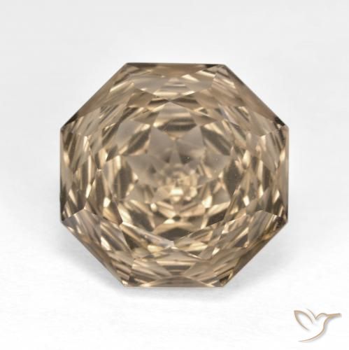 6.43ct طبيعي بنى خشبى كوارتز سموكى, قص الزمرد, VVS
