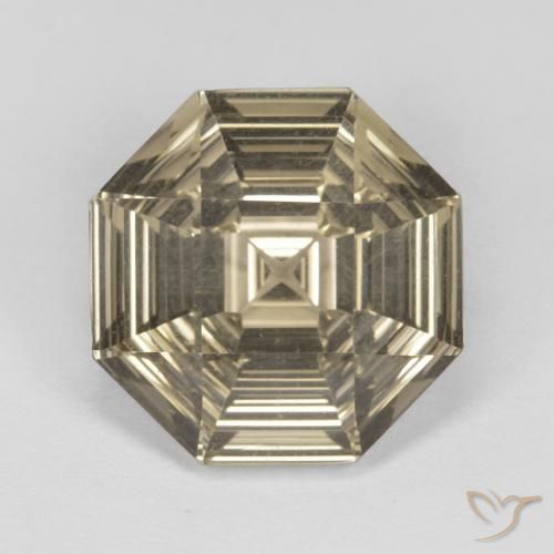 6.28ct طبيعي بنى أصفر فاتح كوارتز سموكى, قص الزمرد, VVS