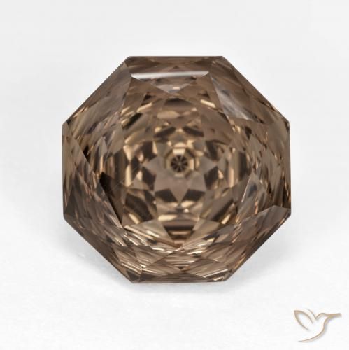 7.14ct طبيعي بنى الجوزية كوارتز سموكى, قص الزمرد, VVS