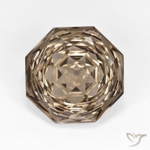 5.76ct طبيعي بنى دافئ كوارتز سموكى, قص الزمرد, VVS