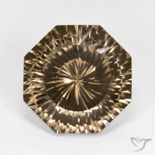 9.62ct طبيعي بنى فاتح-متوسط كوارتز سموكى, قص الزمرد, VVS
