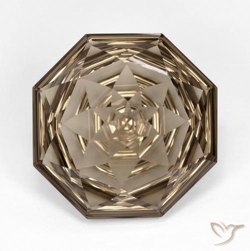 12.25ct طبيعي بنى فاتح-متوسط كوارتز سموكى, قص الزمرد, VVS