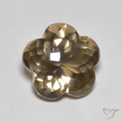4.55ct طبيعي بنى فاتح-متوسط كوارتز سموكى, قص وردة, شفاف