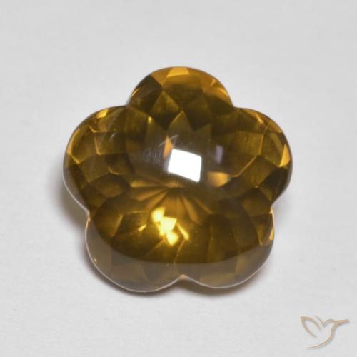 5.15ct طبيعي بنى كراميل كوارتز سموكى, قص وردة, شفاف