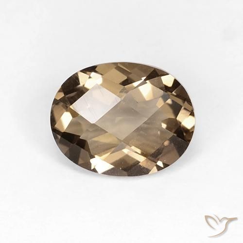 2.45ct طبيعي بنى موكا كوارتز سموكى, بيضوي, VVS-VS
