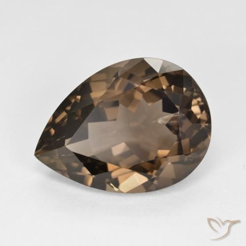 6.54ct طبيعي البني الفاتح كوارتز سموكى, شكل الكمثرى, قليلا جدا