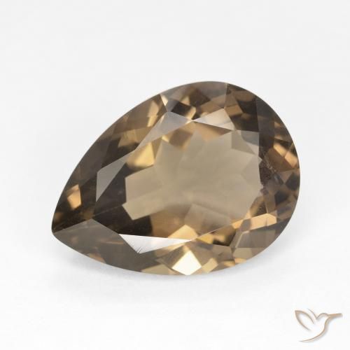 6.31ct طبيعي Medium Light-Brown كوارتز سموكى, شكل الكمثرى, VVS-VS