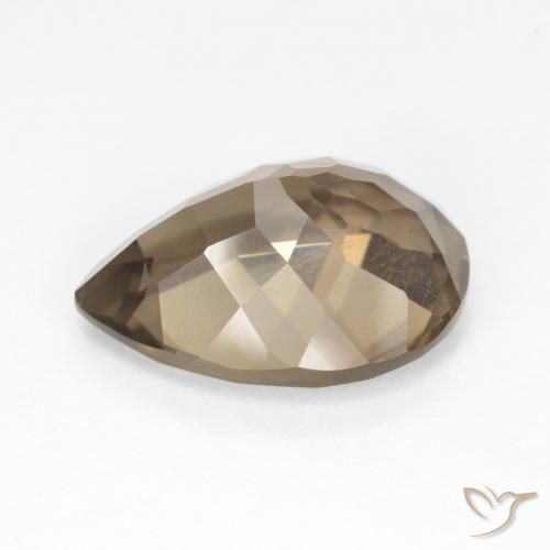 كوارتز سموكى Medium Light-Brown طبيعي، شكل الكمثرى، 6.31 قيراط، VVS-VS