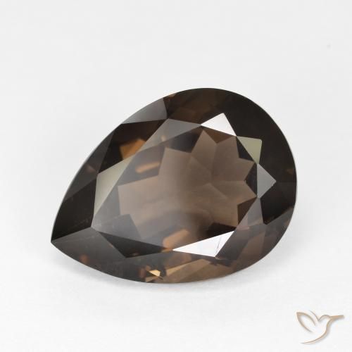 6.58ct طبيعي بنى شيكولاتى كوارتز سموكى, شكل الكمثرى, VVS