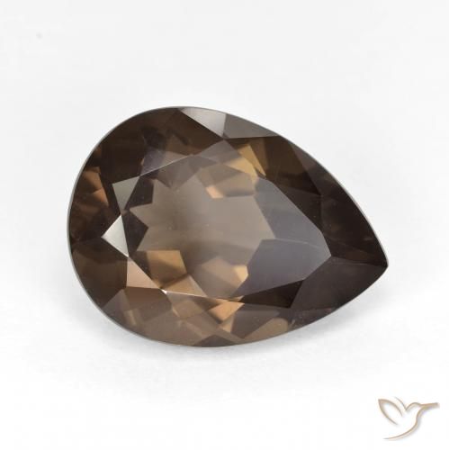 6.12ct طبيعي بنى دافئ كوارتز سموكى, شكل الكمثرى, VVS-VS