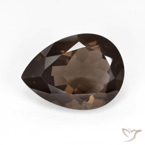 6.01ct طبيعي بني غامق كوارتز سموكى, شكل الكمثرى, VVS