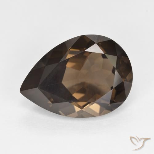 5.68ct طبيعي بنى العنبر كوارتز سموكى, شكل الكمثرى, VVS