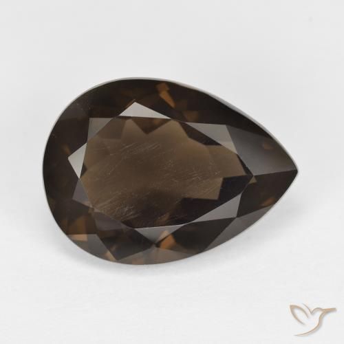 6.11ct طبيعي بنى كوارتز سموكى, شكل الكمثرى, VVS