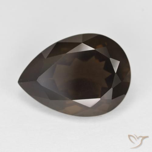 6.28ct طبيعي بني غامق كوارتز سموكى, شكل الكمثرى, VVS