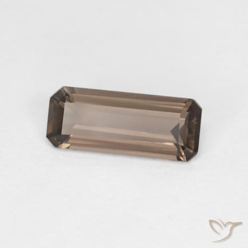 0.86ct طبيعي Medium Dark-Brown كوارتز سموكى, قص الزمرد, VVS