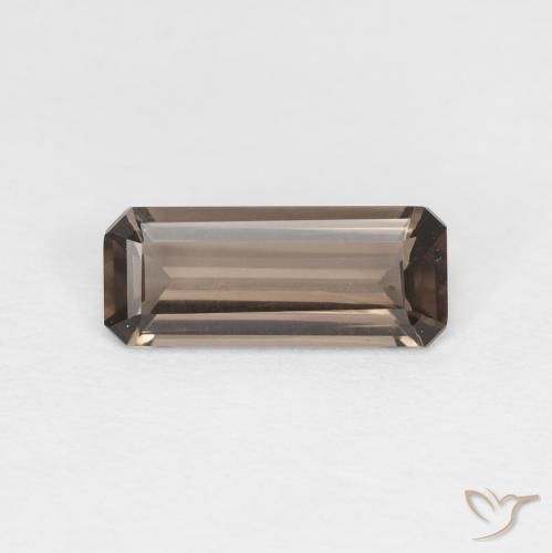 كوارتز سموكى Medium Dark-Brown طبيعي، ثمانى / قصة زمرد، 0.86 قيراط، VVS