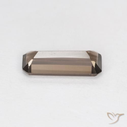 كوارتز سموكى Medium Dark-Brown طبيعي، ثمانى / قصة زمرد، 0.86 قيراط، VVS