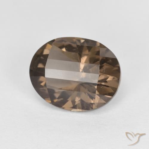 2.47ct طبيعي موكا فاتح كوارتز سموكى, بيضوي, قليلا جدا