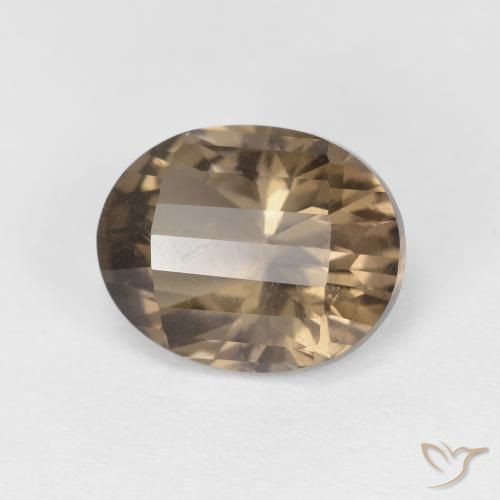 كوارتز سموكى Medium Light-Brown طبيعي، بيضوي، 2.66 قيراط، قليلا جدا