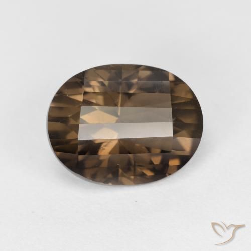 2.54ct طبيعي بنى متوسط كوارتز سموكى, بيضوي, قليلا جدا