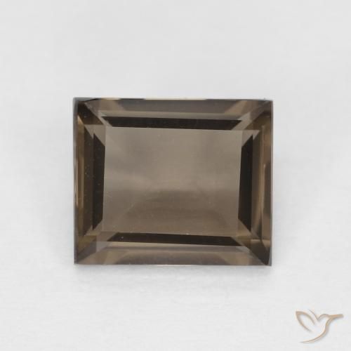 0.86ct طبيعي Medium Dark-Brown كوارتز سموكى, باجيت, VVS