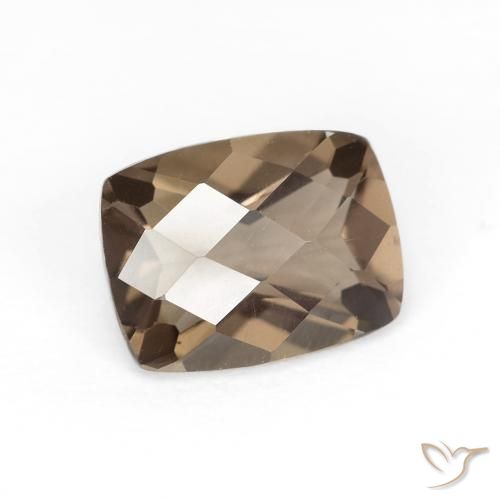 كوارتز سموكى Medium Light-Brown طبيعي، وسادة، 1.82 قيراط، VVS