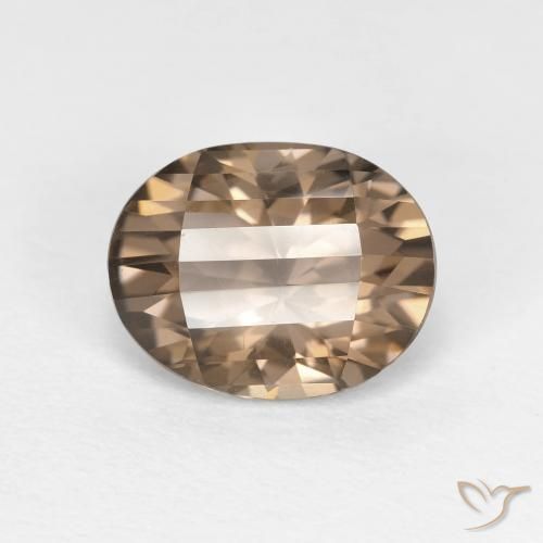 2.51ct طبيعي موكا فاتح كوارتز سموكى, بيضوي, VVS