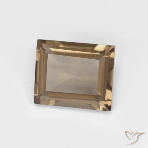 كوارتز سموكى Medium Light-Brown طبيعي، باجيت، 0.87 قيراط، VVS