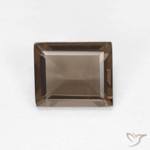 0.82ct طبيعي بنى الجوزية كوارتز سموكى, باجيت, VVS