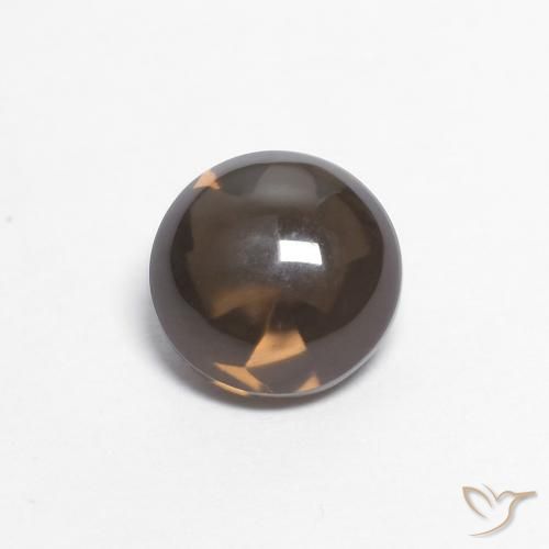 0.88ct طبيعي بني غامق كوارتز سموكى, دائري, شفاف