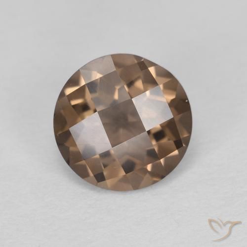 1.19ct طبيعي البني الفاتح كوارتز سموكى, دائري, VVS
