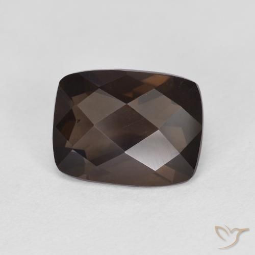 1.97ct طبيعي بنى غامق كوارتز سموكى, وسادة, قليلا جدا