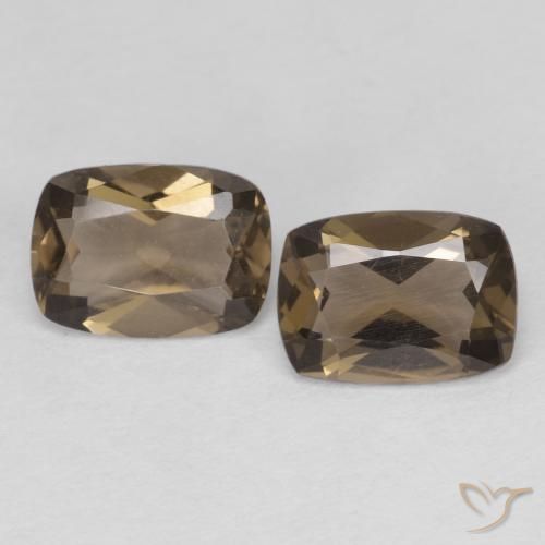 1.56ctw طبيعي بنى دافئ كوارتز سموكى, وسادة, VVS