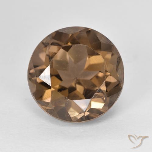 5.06ct طبيعي بنى دافئ كوارتز سموكى, دائري, VVS-VS