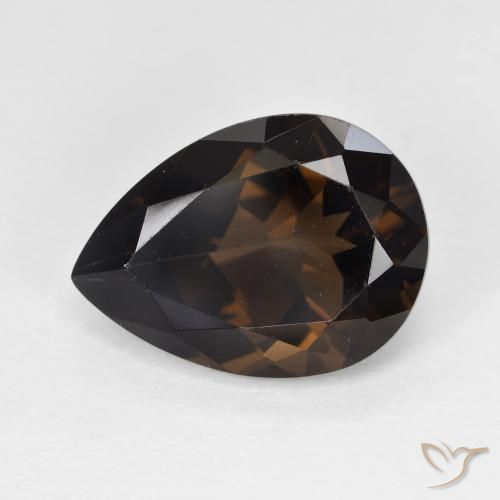 5.84ct طبيعي بنى متوسط كوارتز سموكى, شكل الكمثرى, VVS-VS