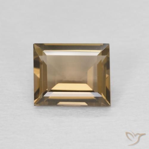 0.91ct طبيعي موكا فاتح كوارتز سموكى, باجيت, VVS