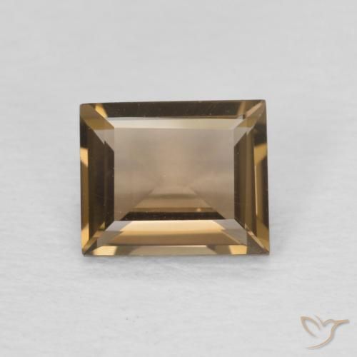 0.87ct طبيعي Medium Dark-Brown كوارتز سموكى, باجيت, VVS