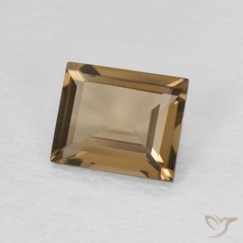 كوارتز سموكى Medium Dark-Brown طبيعي، باجيت، 0.87 قيراط، VVS