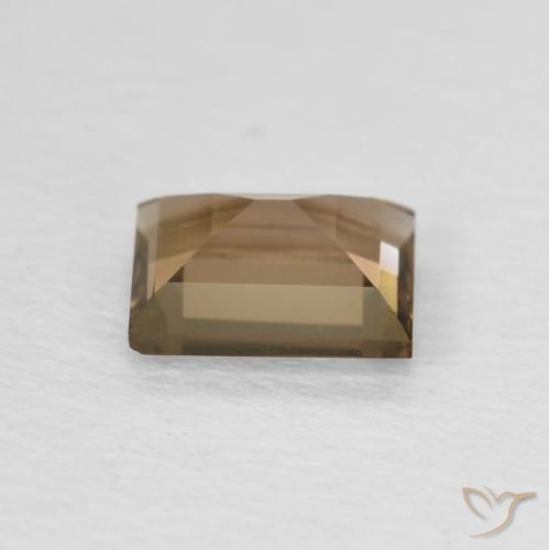 كوارتز سموكى Medium Dark-Brown طبيعي، باجيت، 0.87 قيراط، VVS